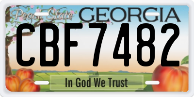 GA license plate CBF7482