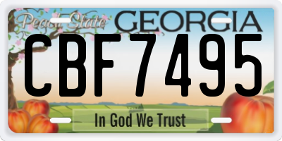 GA license plate CBF7495