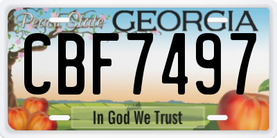 GA license plate CBF7497