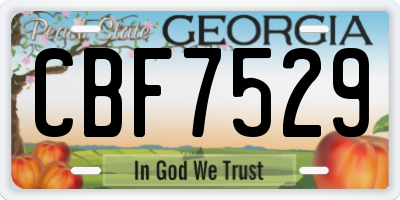 GA license plate CBF7529