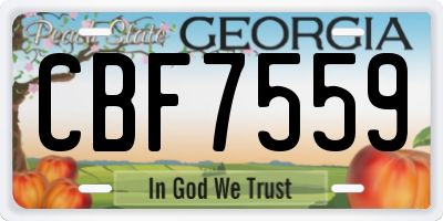 GA license plate CBF7559