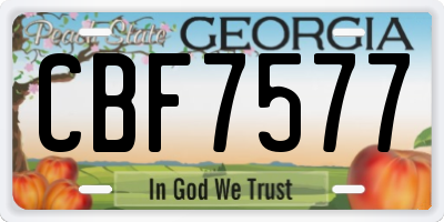 GA license plate CBF7577