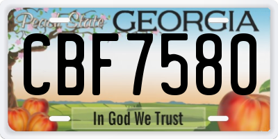 GA license plate CBF7580