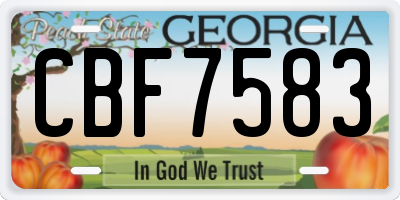 GA license plate CBF7583