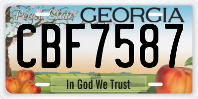 GA license plate CBF7587