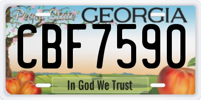 GA license plate CBF7590