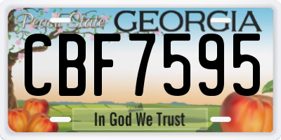 GA license plate CBF7595