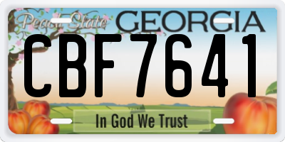 GA license plate CBF7641