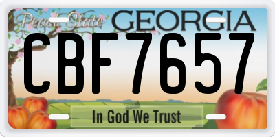 GA license plate CBF7657