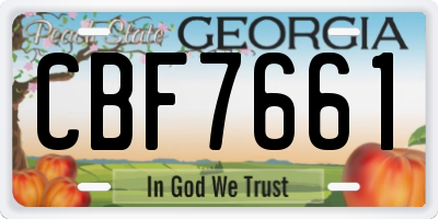 GA license plate CBF7661