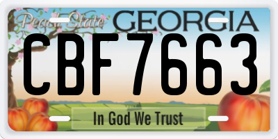 GA license plate CBF7663