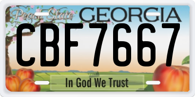 GA license plate CBF7667