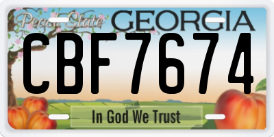GA license plate CBF7674