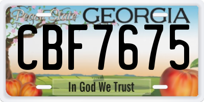 GA license plate CBF7675