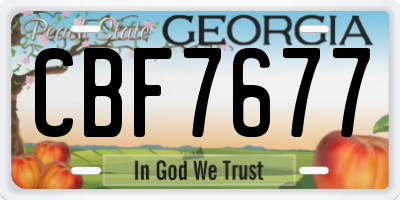 GA license plate CBF7677