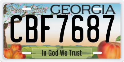 GA license plate CBF7687