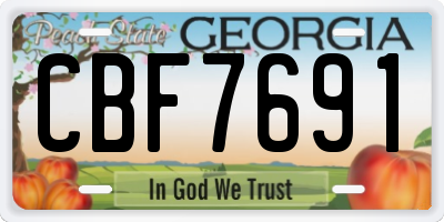 GA license plate CBF7691