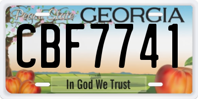 GA license plate CBF7741