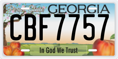 GA license plate CBF7757