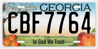 GA license plate CBF7764