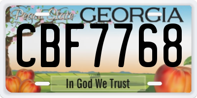 GA license plate CBF7768