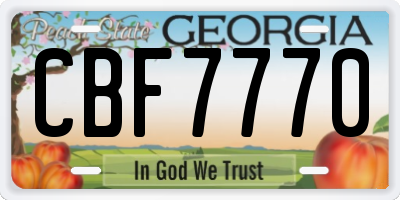 GA license plate CBF7770