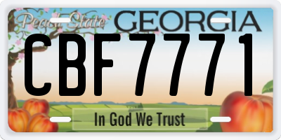 GA license plate CBF7771