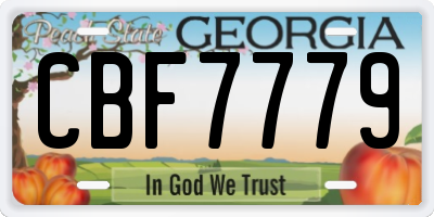 GA license plate CBF7779