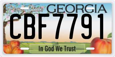 GA license plate CBF7791