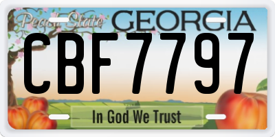 GA license plate CBF7797