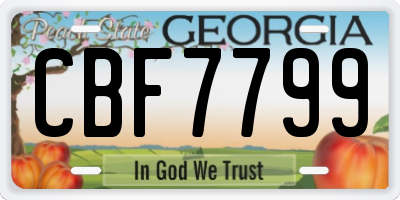 GA license plate CBF7799