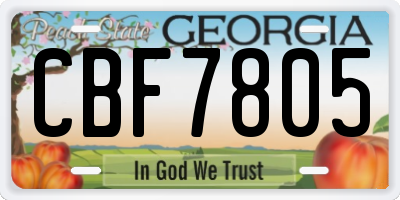 GA license plate CBF7805