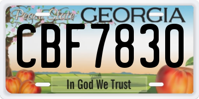 GA license plate CBF7830