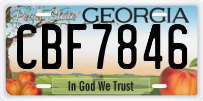 GA license plate CBF7846