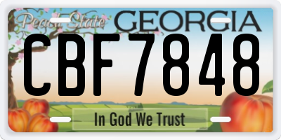 GA license plate CBF7848