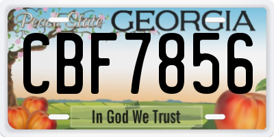 GA license plate CBF7856
