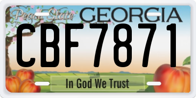 GA license plate CBF7871