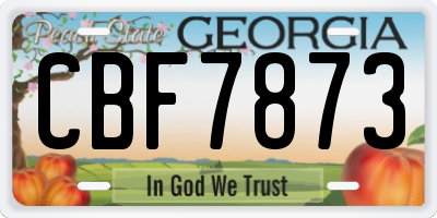 GA license plate CBF7873