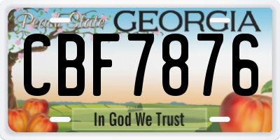 GA license plate CBF7876