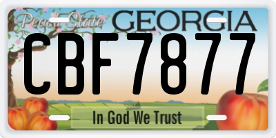 GA license plate CBF7877
