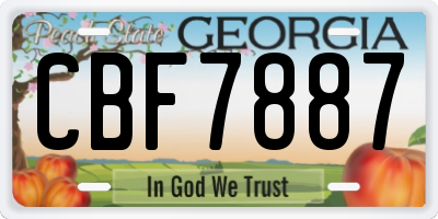 GA license plate CBF7887