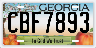 GA license plate CBF7893