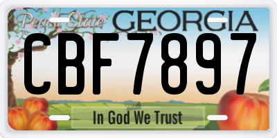 GA license plate CBF7897