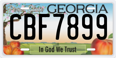GA license plate CBF7899
