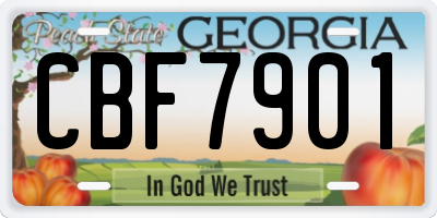 GA license plate CBF7901