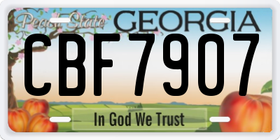 GA license plate CBF7907