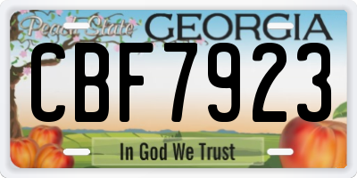 GA license plate CBF7923