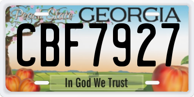 GA license plate CBF7927