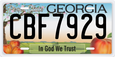 GA license plate CBF7929