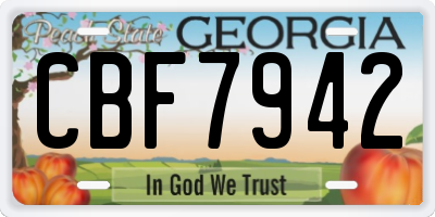 GA license plate CBF7942